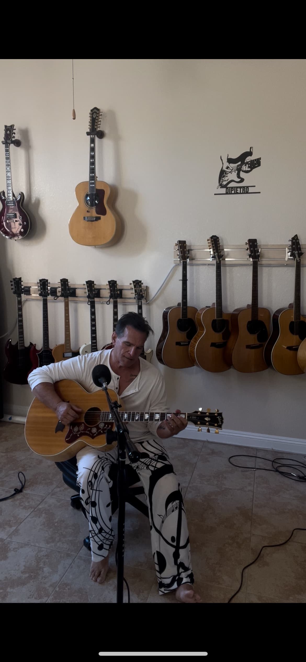 Mark with guitar collection