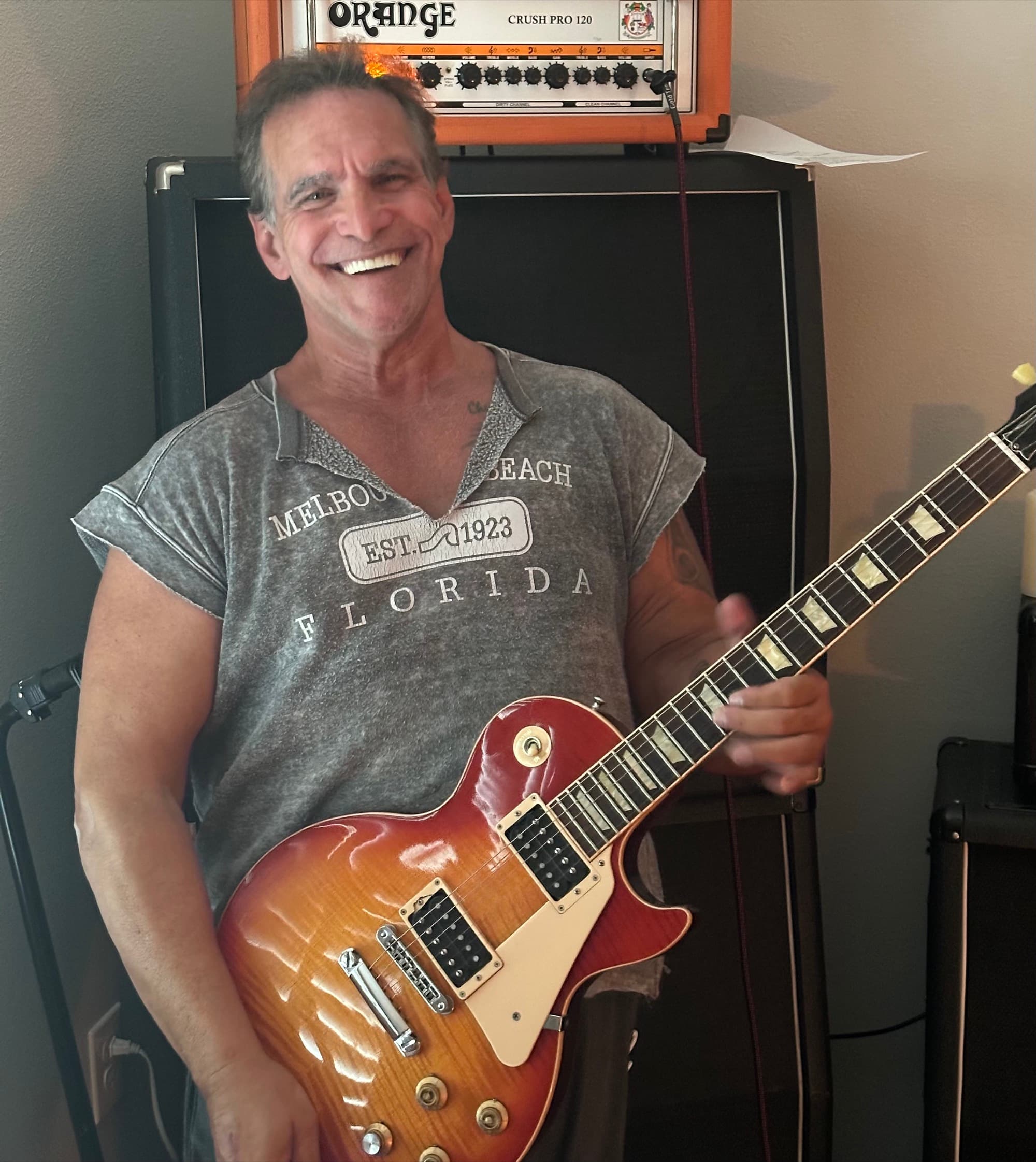 Mark with Les Paul and Orange amp